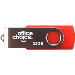 Office Choice USB2.0 Drive 32G ROTATING SILVER