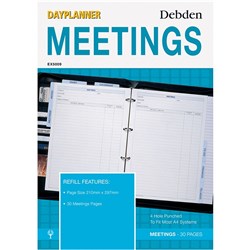 DAYPLANNER A4 DESK EDITION REFILLS - 4 RING Meetings