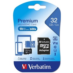 VERBATIM MEMORY CARD MICRO SDHC 32GB