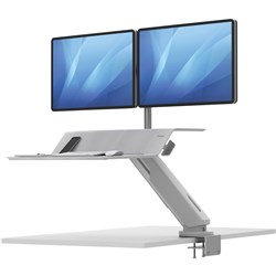 FELLOWES LOTUS RT SIT STAND Workstation Dual Monitor White