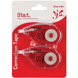 STAT CORRECTION TAPE 5MMX8M Clear Pack Of 2