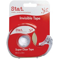 STAT TAPE DISPENSER Invisible 18mmx33m Clear