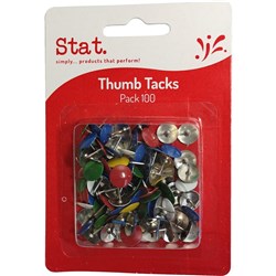 STAT THUMB TACKS Assorted Pack of 100