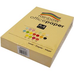 RAINBOW 80GSM OFFICE PAPER A4 Lemon Yellow 500 Sheets Ream