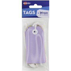 AVERY SCALLOP TAGS 96 x 48mm Multi-Colour Pack of 24