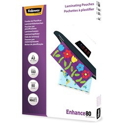 FELLOWES&REG; IMAGELAST Laminating Pouch A3 80 Micron Matte Pack of 100