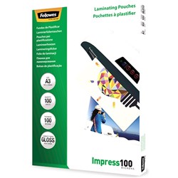 FELLOWES&REG; IMAGELAST Laminating Pouch A3 100 Micron Pack of 100