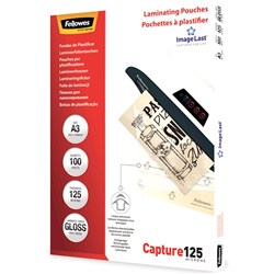 FELLOWES&REG; IMAGELAST Laminating Pouch A3 125 Micron Pack of 100