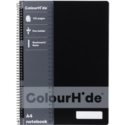 COLOURHIDE NOTEBOOK A4 120 Page BLACK