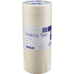 Cumberland Masking Tape 36mmx50m White Pack Of 6