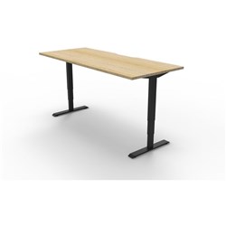 Boost Electric Height Adjustable Desk 1200Wx750D Oak Top Black Frame