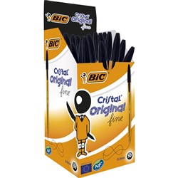 Bic Cristal Ballpoint Pen FINE BLACK BOX OF 50