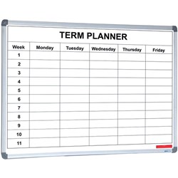 Visionchart Term Planner Whiteboard 1 Term Magnetic 1200x900mm White