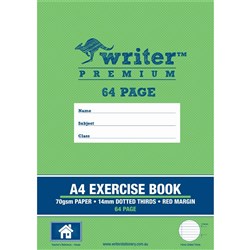 Writer Premium Exercise Book A4 14mm Dotted Thirds - HOUSE 64 Pages