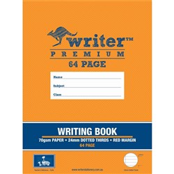 Writer Premium WRITING BOOK 245x330mm 24mm Dotted Thirds 64PGS- TURTLE