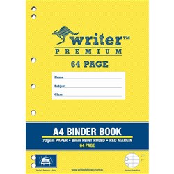 Writer Premium Binder Book 64P A4 8mm  64 PAGE- PIANO 64 Pages