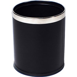 Compass Round Leatherette Bin 10L Black