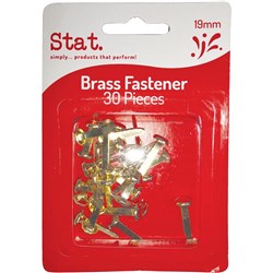 Stat Paper Fasteners 19mm Pack of 30 - BRASS