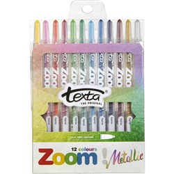 Texta Zoom Crayon Pack12 Metalic Colours Pack12