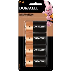 Duracell D Cell Coppertop Battery Pack of 4