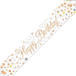 Alpen Banner Happy Birthday Sparkling Fizz 2.7m Rose Gold