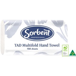 Sorbent Professional TAD Multifold Hand Towel 1 Ply 150 Sheets Carton of 20