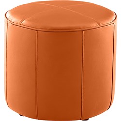 K2 Keg Round Ottoman Orange PU Leather