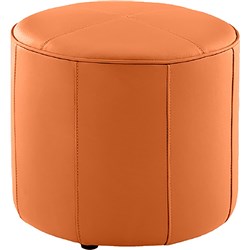 K2 Keg Round Ottoman Orange Genuine Leather