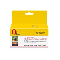 Q-Image Compatible Canon PGI670BK + CLI671BK Ink Cartridge Value Pack Assorted