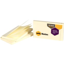 MARBIG NOTES Repositional 75x125mm Yellow Pack of 12