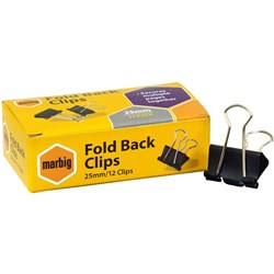 MARBIG FOLDBACK CLIPS 25mm XB12 EA