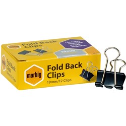 MARBIG FOLDBACK CLIPS 19mm XB12 EA