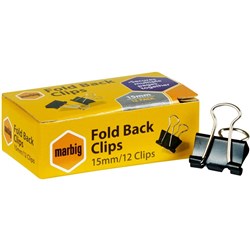 MARBIG FOLDBACK CLIPS 15mm XB12 EA