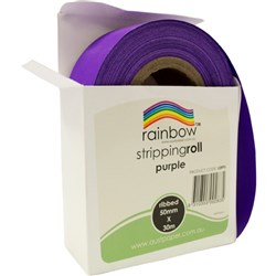 RAINBOW STRIPPING ROLL RIBBED 50mmx30m Purple