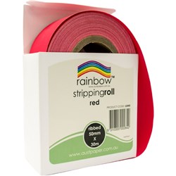 RAINBOW STRIPPING ROLL RIBBED 50mmx30m Red