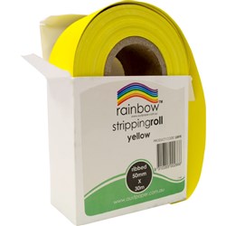 RAINBOW STRIPPING ROLL RIBBED 50mmx30m Yellow