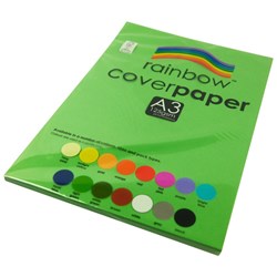 RAINBOW COVER PAPER A3 LIGHT GREEN PKT100 -125GSM