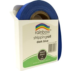 RAINBOW STRIPPING ROLL RIBBED 25mmx30m Dark Blue