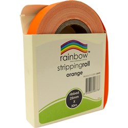 RAINBOW STRIPPING ROLL RIBBED 25mmx30m Orange