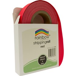 RAINBOW STRIPPING ROLL RIBBED 25mmx30m Red