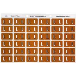 Avery Alphabet Coding Label L Side Tab 25x38mm Mustard Pack of 180