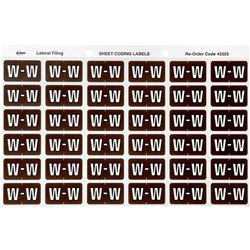 Avery Alphabet Coding Label W Side Tab 25x38mm Brown Pack of 180