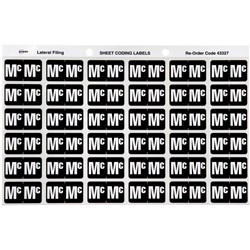 Avery Alphabet Coding Label Mc Side Tab 25x38mm Wht Blk Pack of 180