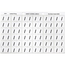 Avery Alphabet Coding Label Side Tab 25x38mm Wht Blk Pack of 180