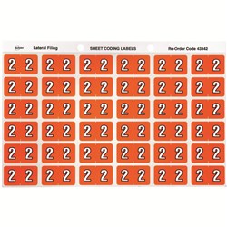 Avery Numeric Coding Label 2 Side Tab 25x38mm Orange Pack of 180