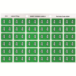 Avery Numeric Coding Label 4 Side Tab 25x38mm L Green Pack of 180