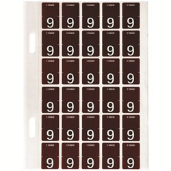 Avery Numeric Coding Label 9 Top Tab 20x30mm Brown Pack of 150