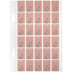 Avery Alphabet Coding Label J Top Tab 20x30mm Mauve Pack of 150