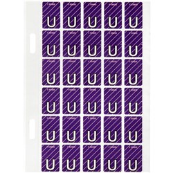 Avery Alphabet Coding Label U Side Tab 20x30mm Purple Pack of 150