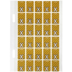 Avery Alphabet Coding Label X Top Tab 20x30mm Mustard Pack of 150